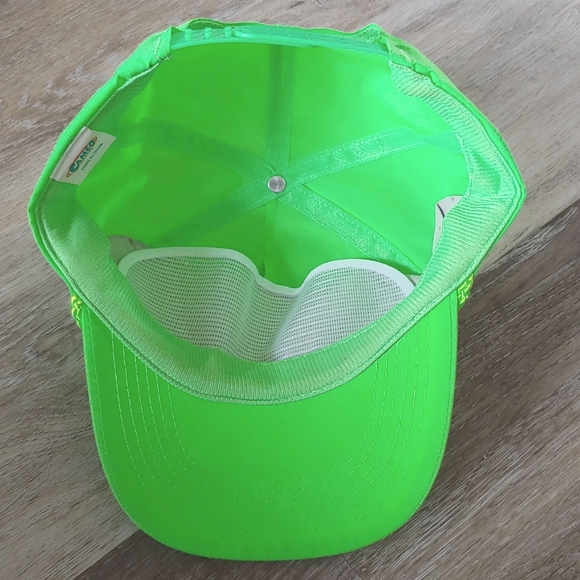 Vintage NWOT Cameo Aspen Heights Neon Green 100% Nylon Cap Hat - Picture 6 of 9